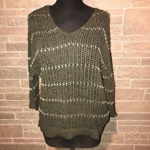 Chicos Women Open Knit Sweater Size 1/Medium